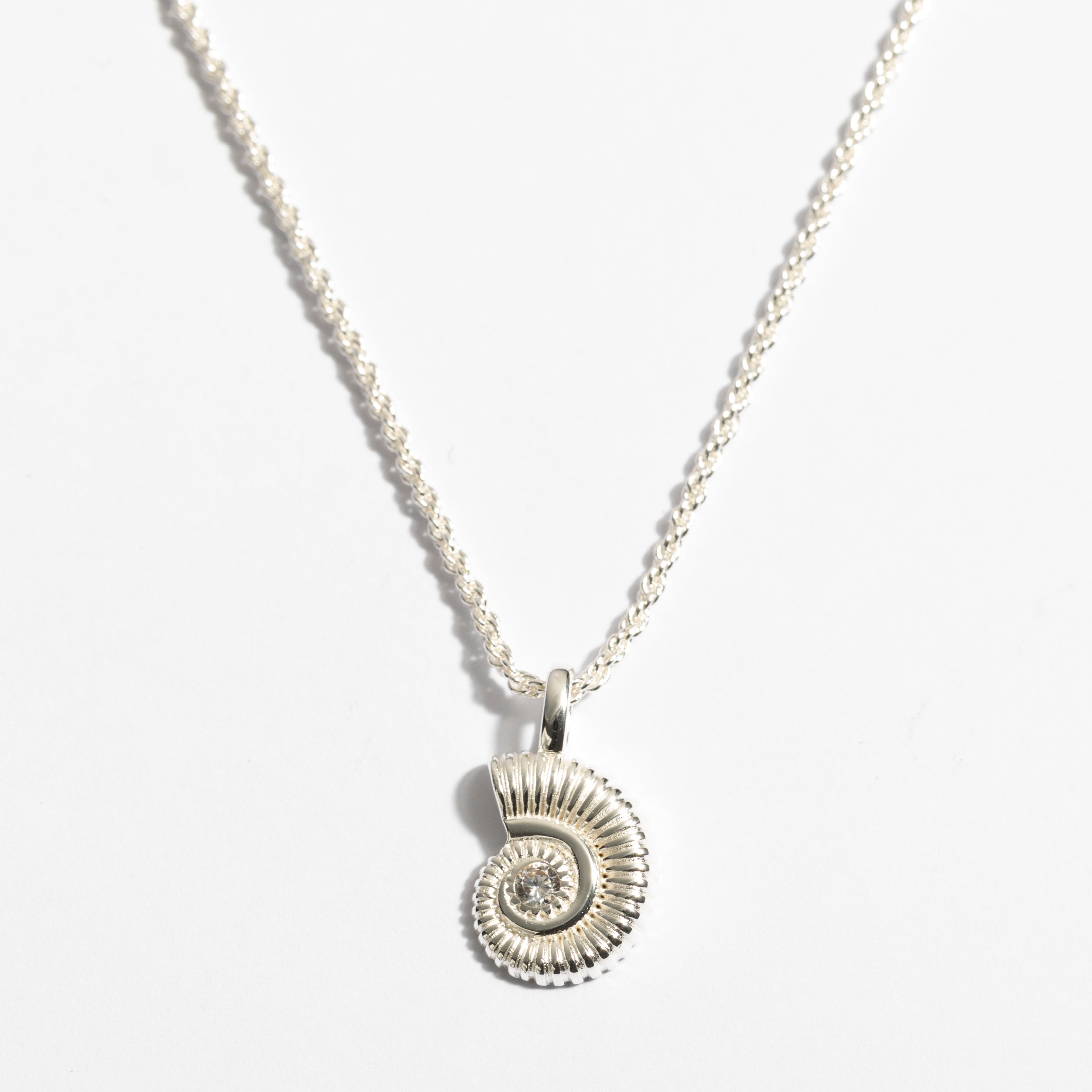 שרשרת Shell כסף שקוף